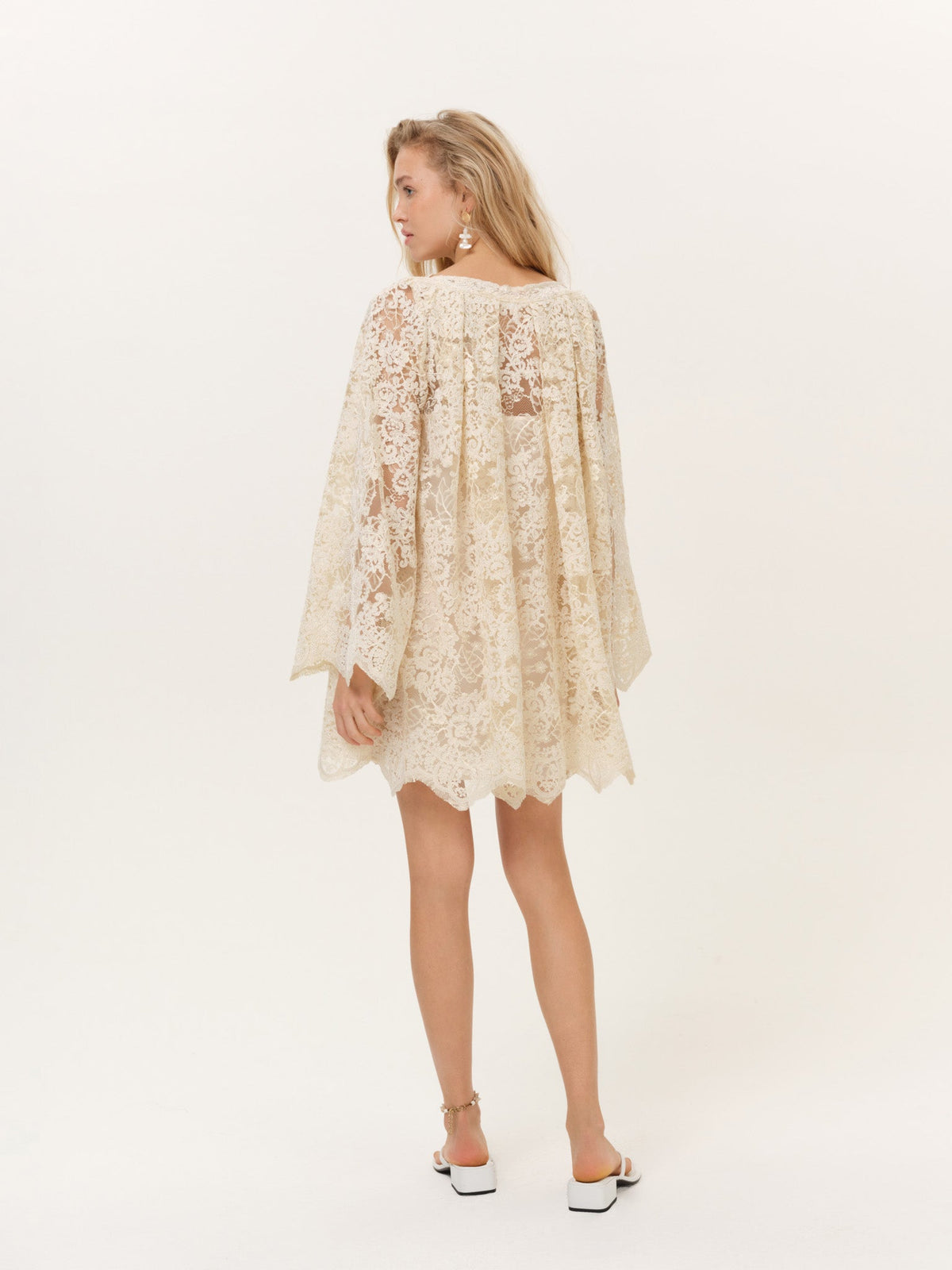 Kaia Corded Mini Dress Cream - For Love & Lemons