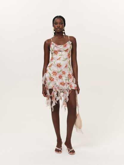 Sunrise Lily Beaded Mini Dress Cream - For Love & Lemons