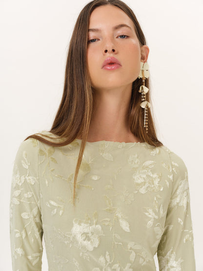 Limesicle Mini Dress Green - For Love & Lemons