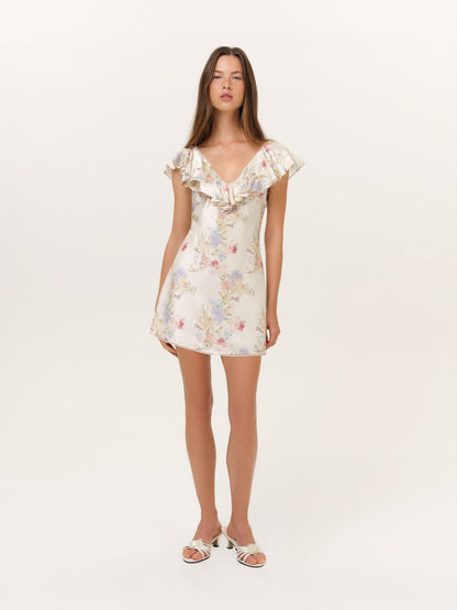 Lulu Shell Mini Dress Cream - For Love & Lemons