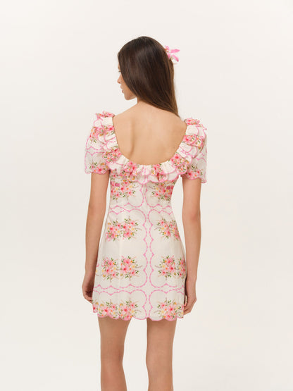 Scarlett Mini Dress Cream - For Love & Lemons