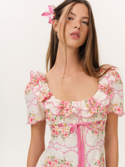 Scarlett Mini Dress Cream - For Love & Lemons