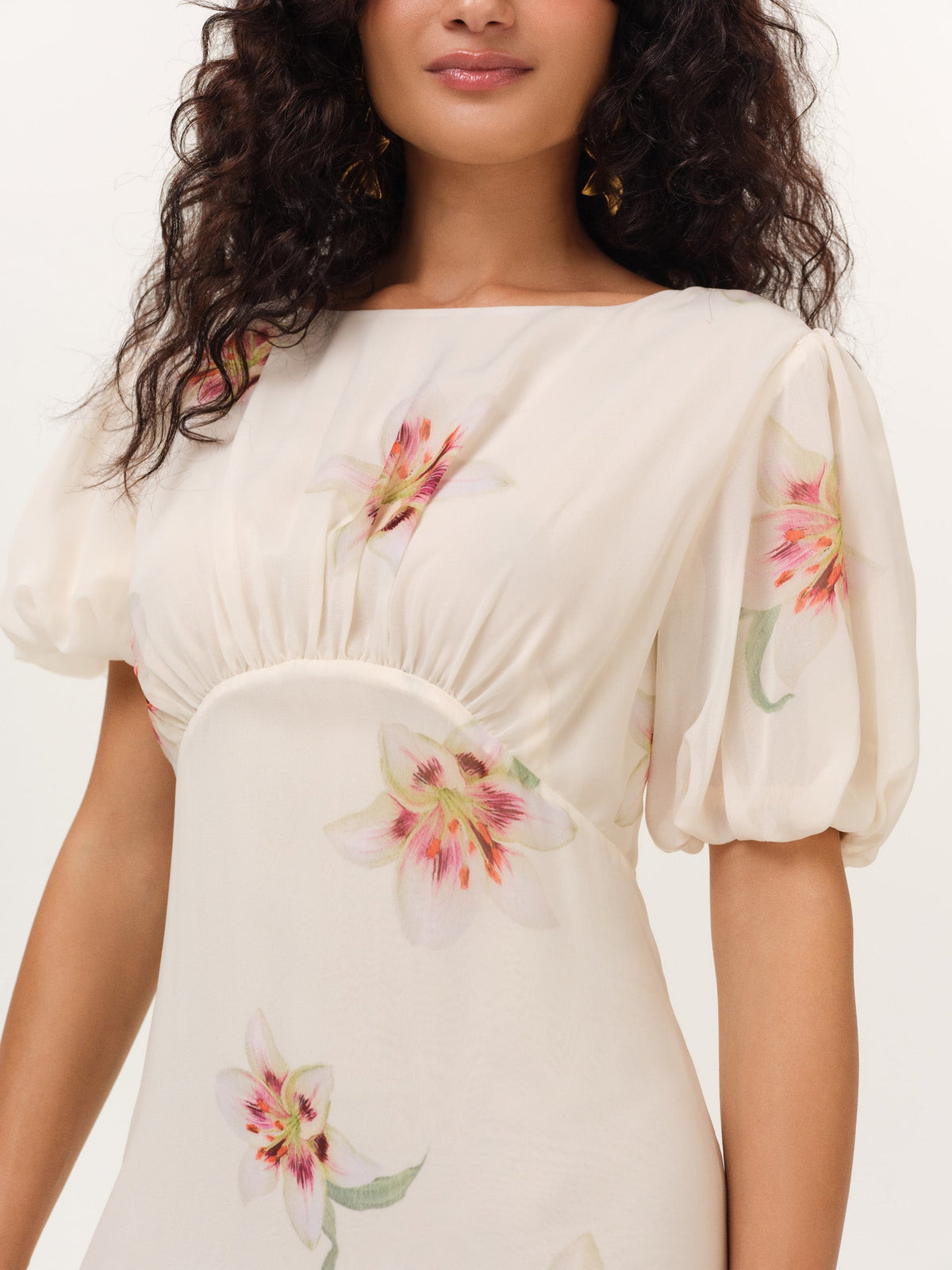 Sunrise Lily Maxi Dress Cream Peach - For Love & Lemons