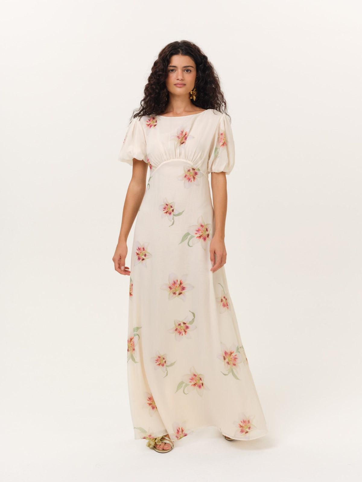 Sunrise Lily Maxi Dress Cream Peach - For Love & Lemons