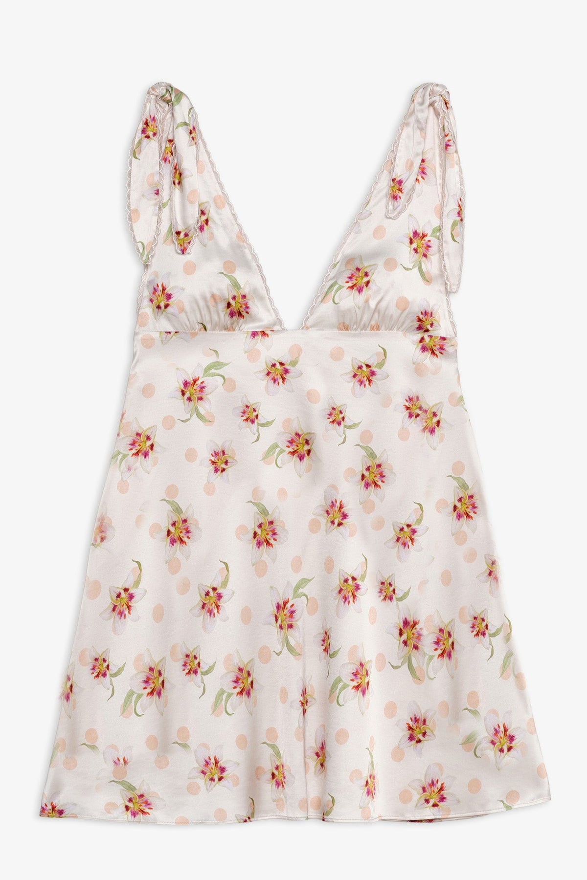 Sunrise Lily Mini Dress Cream Peach - For Love & Lemons
