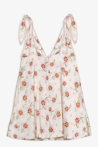Sunrise Lily Mini Dress Cream Peach - For Love & Lemons