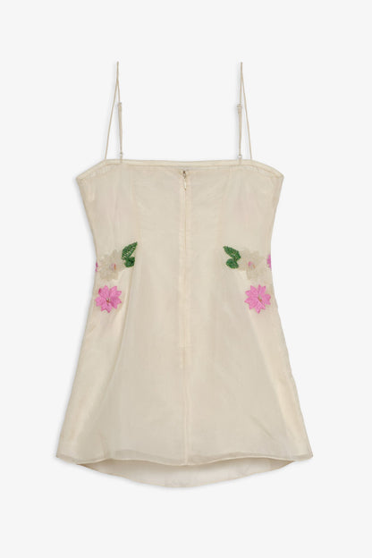 Hibiscus Haze Mini Dress Cream - For Love & Lemons
