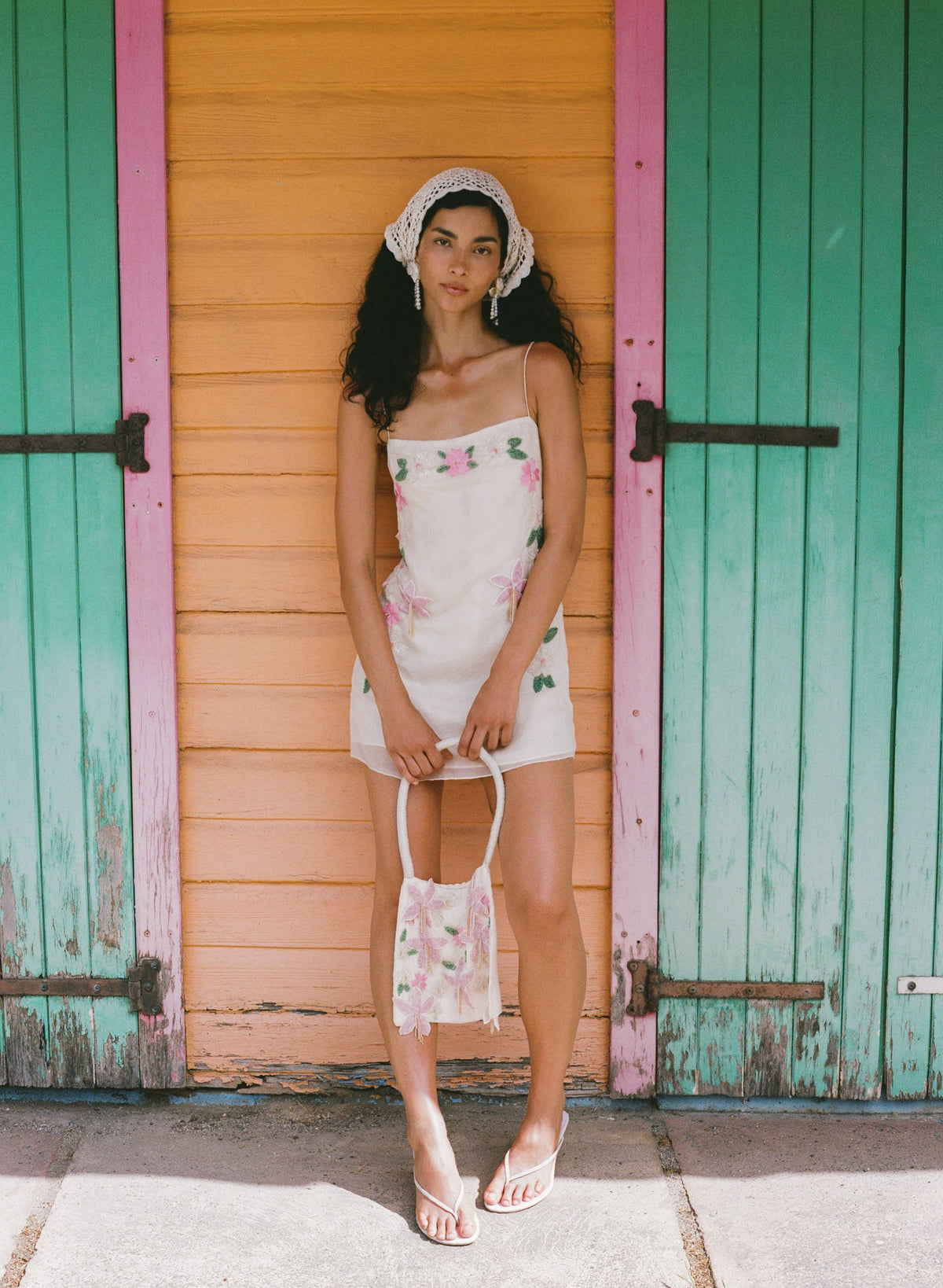 Hibiscus Haze Mini Dress Cream - For Love & Lemons