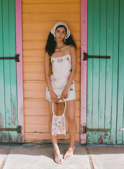 Hibiscus Haze Mini Dress Cream - For Love & Lemons