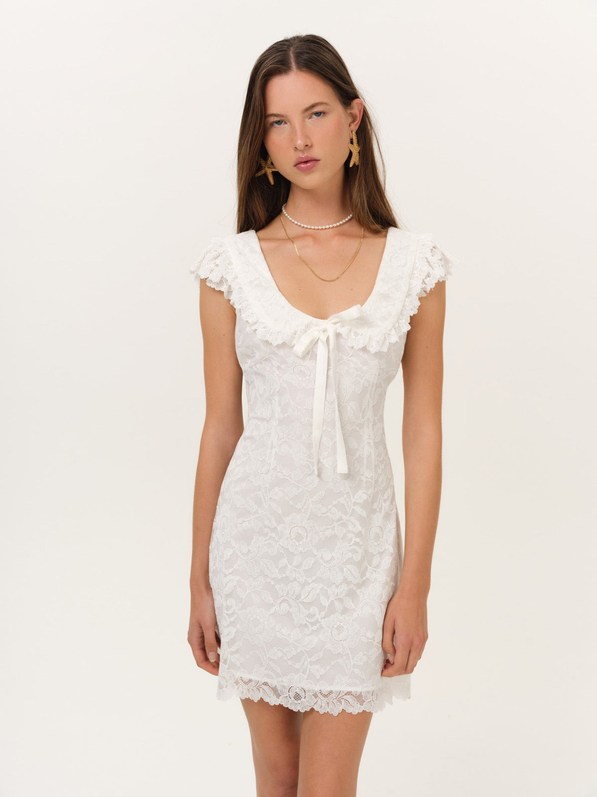Lost at Sea Mini Dress Cream - For Love & Lemons