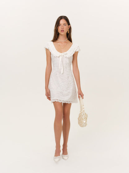 Lost at Sea Mini Dress Cream - For Love & Lemons