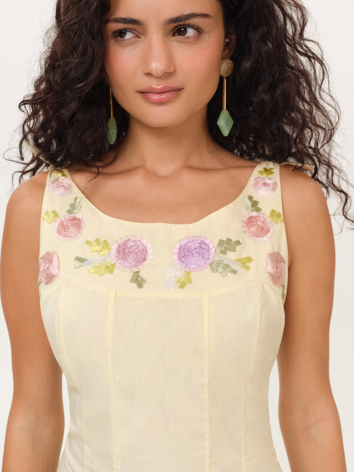 Amari Mini Dress Baby Yellow - For Love & Lemons