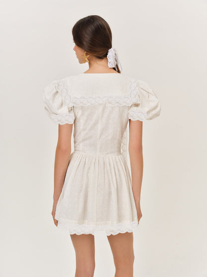 Frannie Mini Dress White - For Love & Lemons