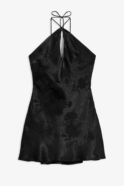 Adrift Halter Mini Dress Black - For Love & Lemons