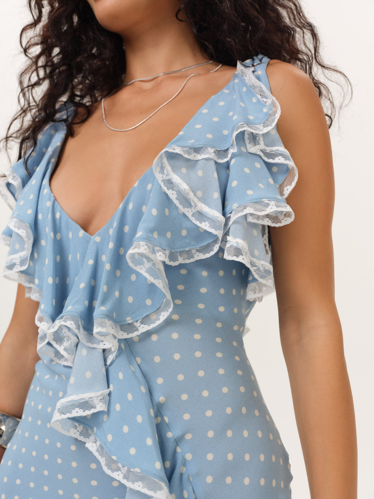 Stormie Dot Mini Dress Blue - For Love & Lemons