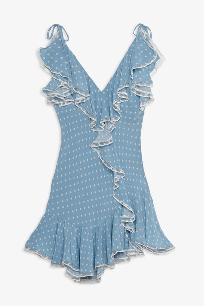 Stormie Dot Mini Dress Blue - For Love & Lemons