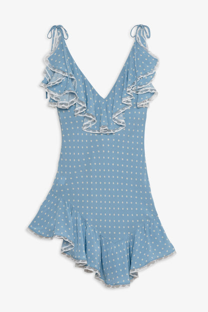 Stormie Dot Mini Dress Blue - For Love & Lemons