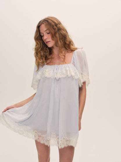 Mayfair Mini Dress Baby Blue - For Love & Lemons