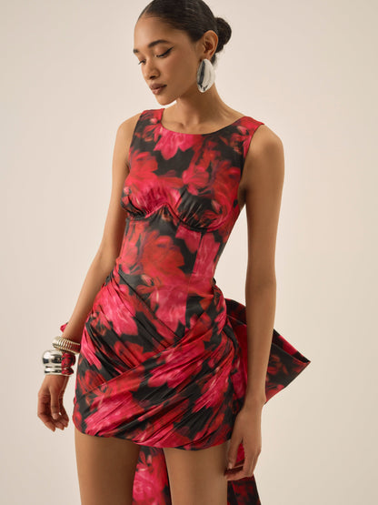 Dark Romance Mini Dress Red - For Love & Lemons