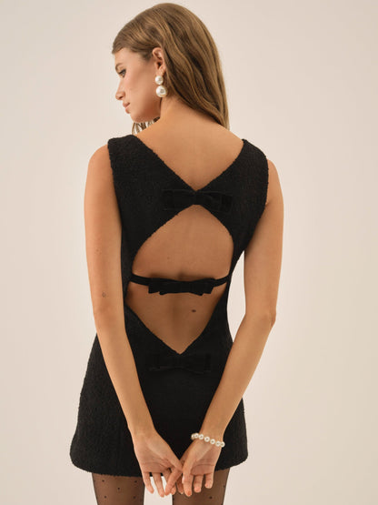 Bonnie Boucle Mini Dress Black - For Love & Lemons