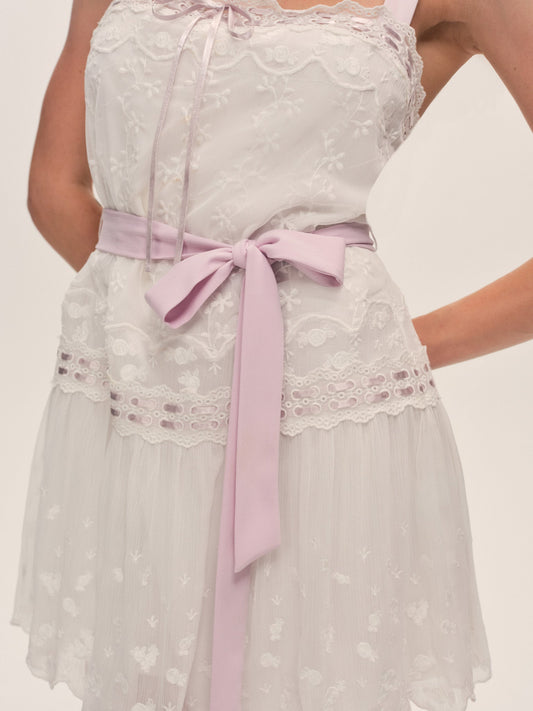 Noah Embroidered Mini Dress Vintage Cream - For Love & Lemons