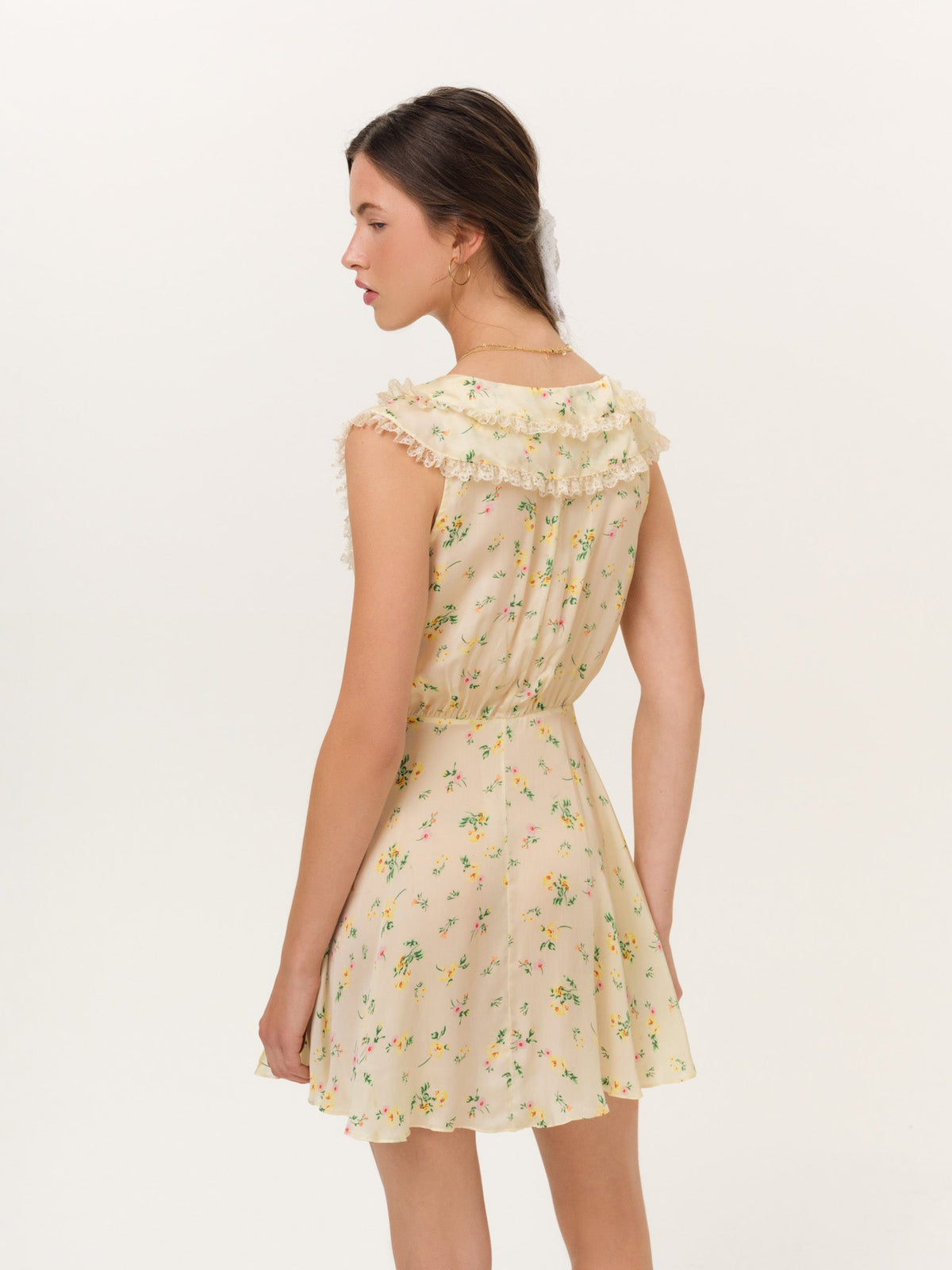 Liam Floral Mini Dress Butter - For Love & Lemons