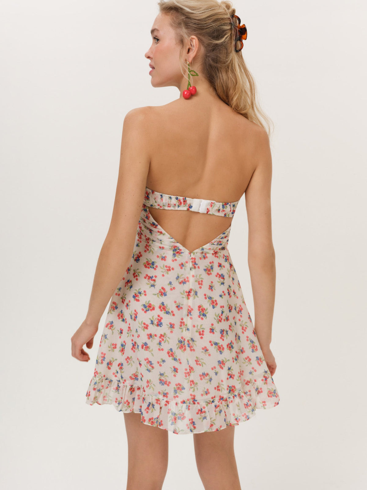 Teagan Mini Dress Cream Red - For Love & Lemons
