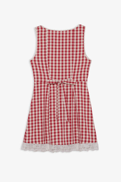 Venus Mini Dress Red Gingham - For Love & Lemons