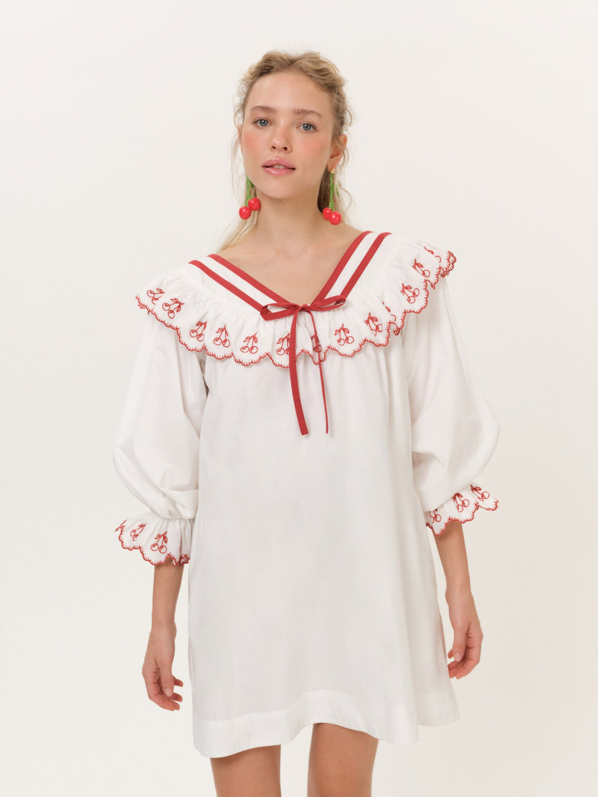 Emma Collared Mini Dress White - For Love & Lemons