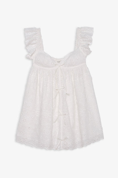 Laura Eyelet Mini Dress White - For Love & Lemons