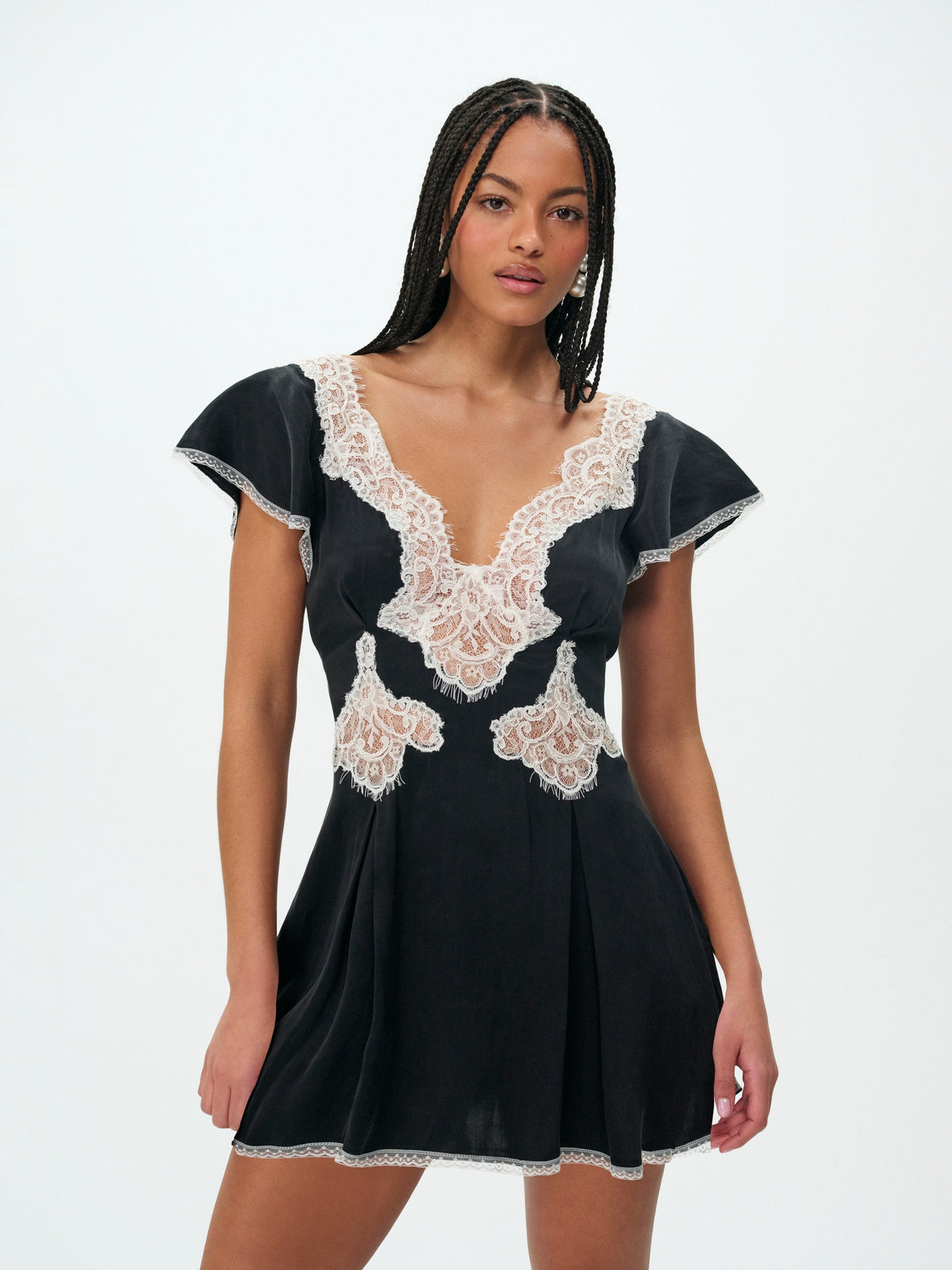 Luna Rose Mini Dress Black - For Love & Lemons