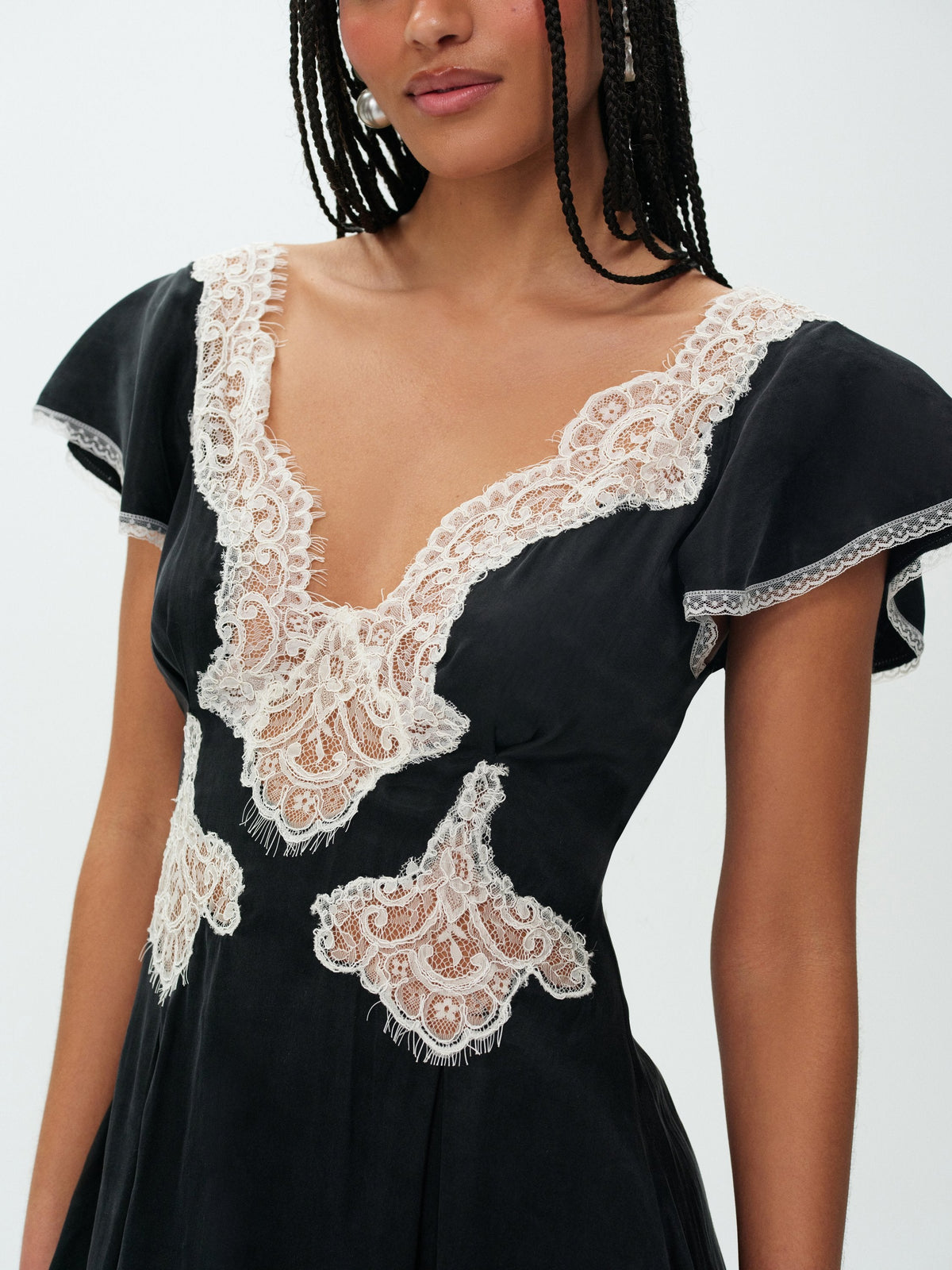 Luna Rose Mini Dress Black - For Love & Lemons