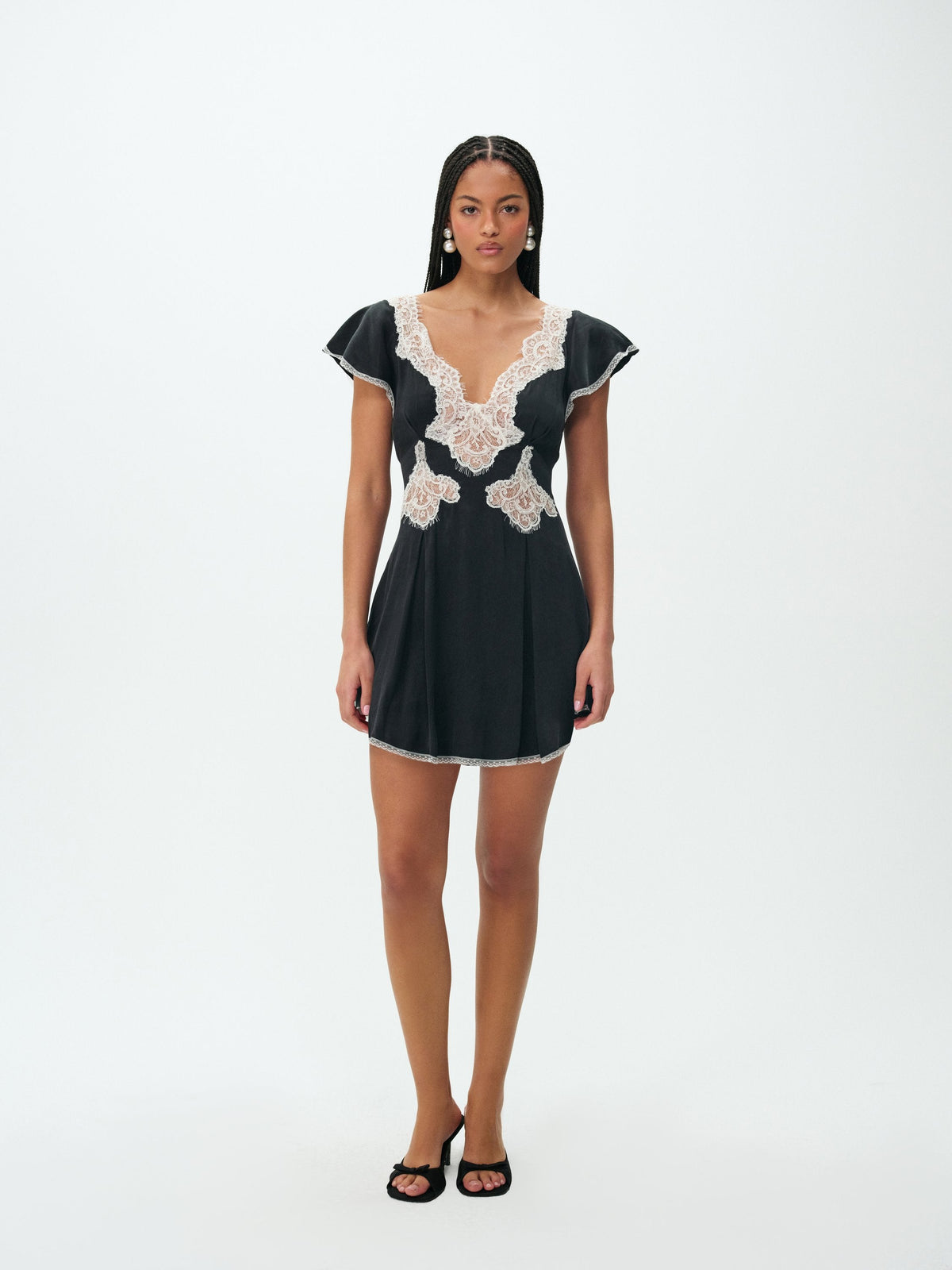 Luna Rose Mini Dress Black - For Love & Lemons