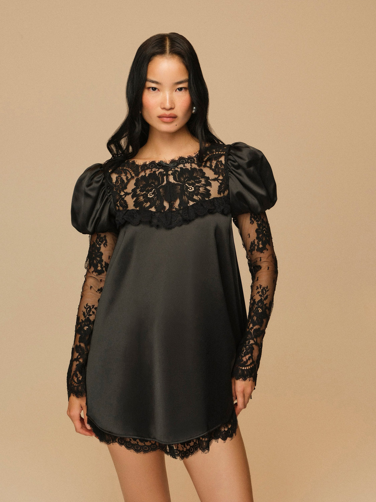 Isadore Mini Dress Black - For Love & Lemons