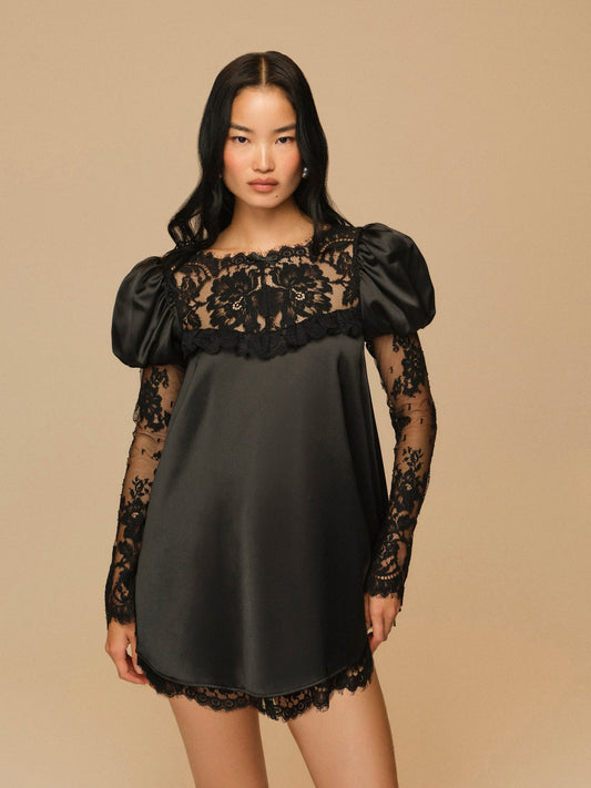 Isadore Mini Dress Black - For Love & Lemons