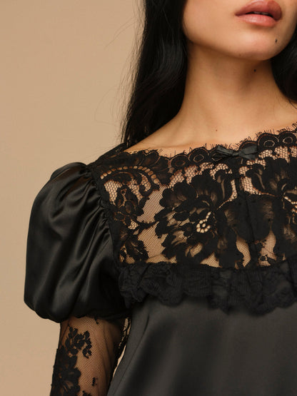 Isadore Mini Dress Black - For Love & Lemons