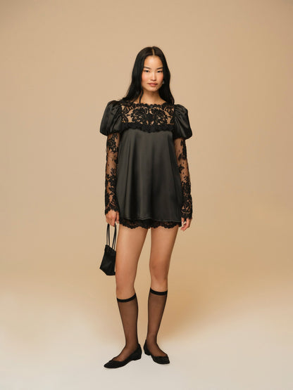 Isadore Mini Dress Black - For Love & Lemons