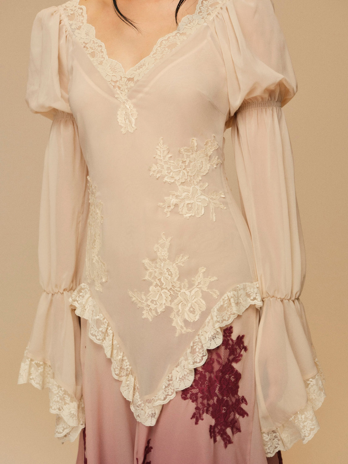 Adelaide Chiffon Maxi Dress Nude - For Love & Lemons