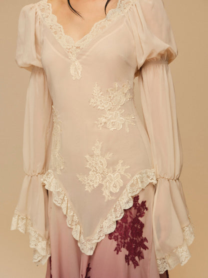 Adelaide Chiffon Maxi Dress Nude - For Love & Lemons