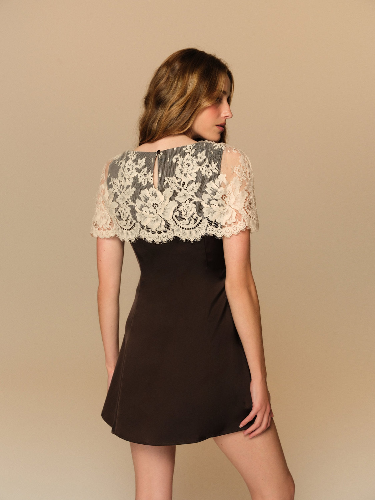 Valeria Mini Dress Dark Brown - For Love & Lemons