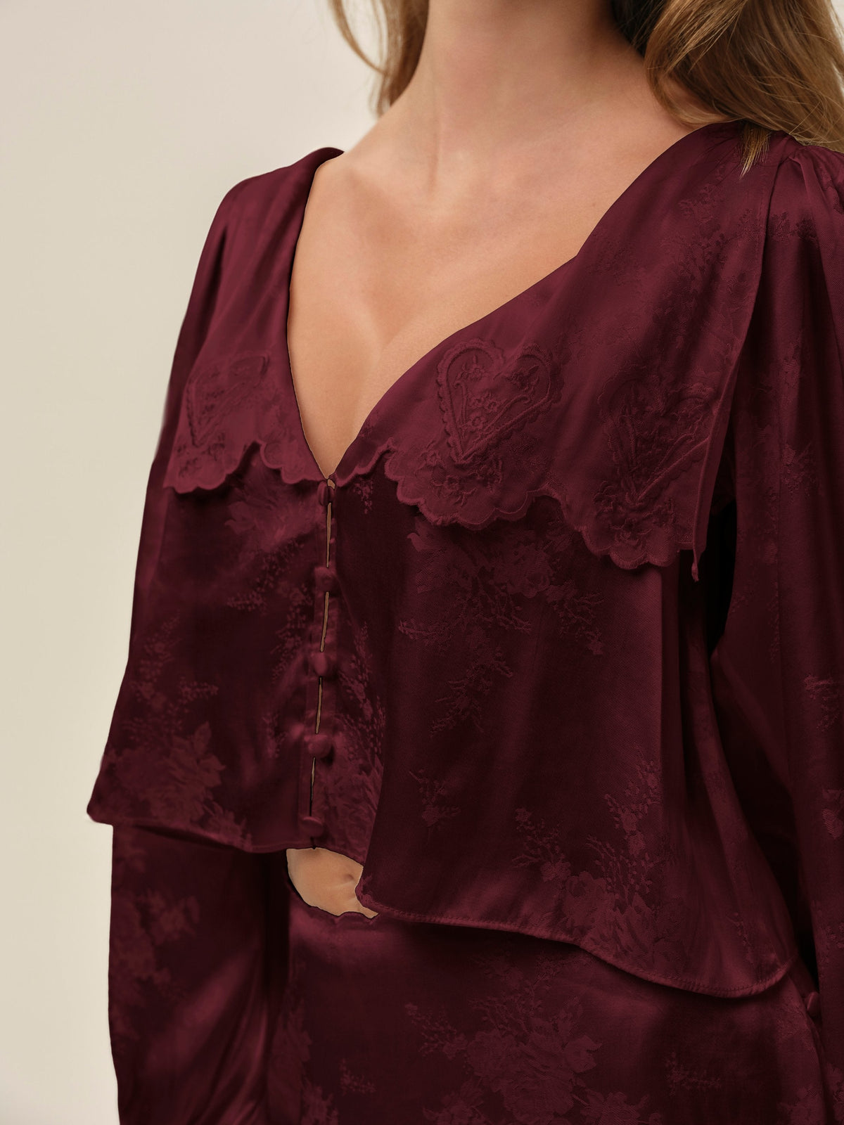 Locked Hearts Top Burgundy - For Love & Lemons