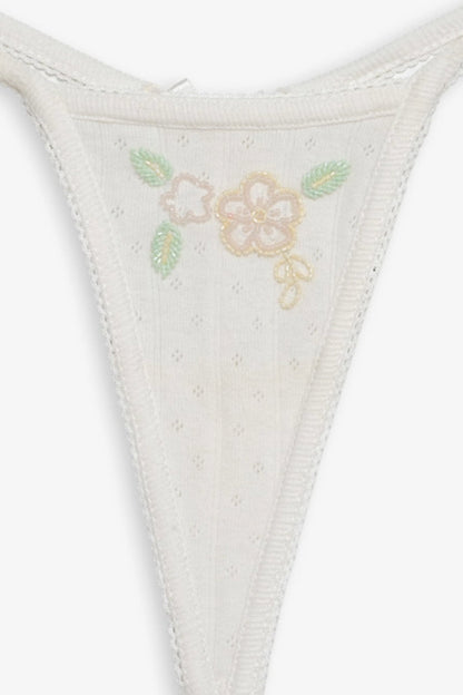 Sylvie Thong Panty White - For Love & Lemons