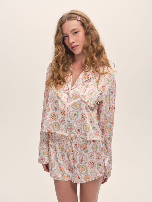 Lailah PJ Set Cream - For Love & Lemons