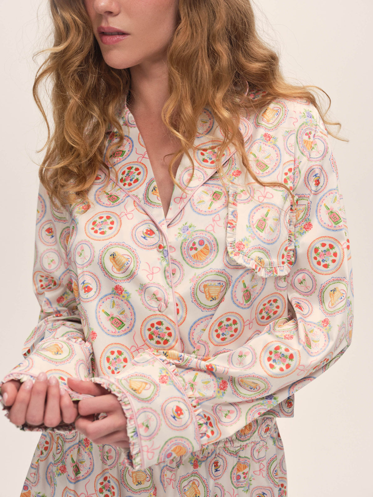 Lailah PJ Set Cream - For Love & Lemons