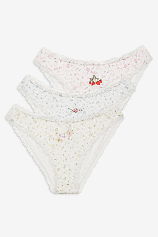 Floral Panty 3-Pack White - For Love & Lemons
