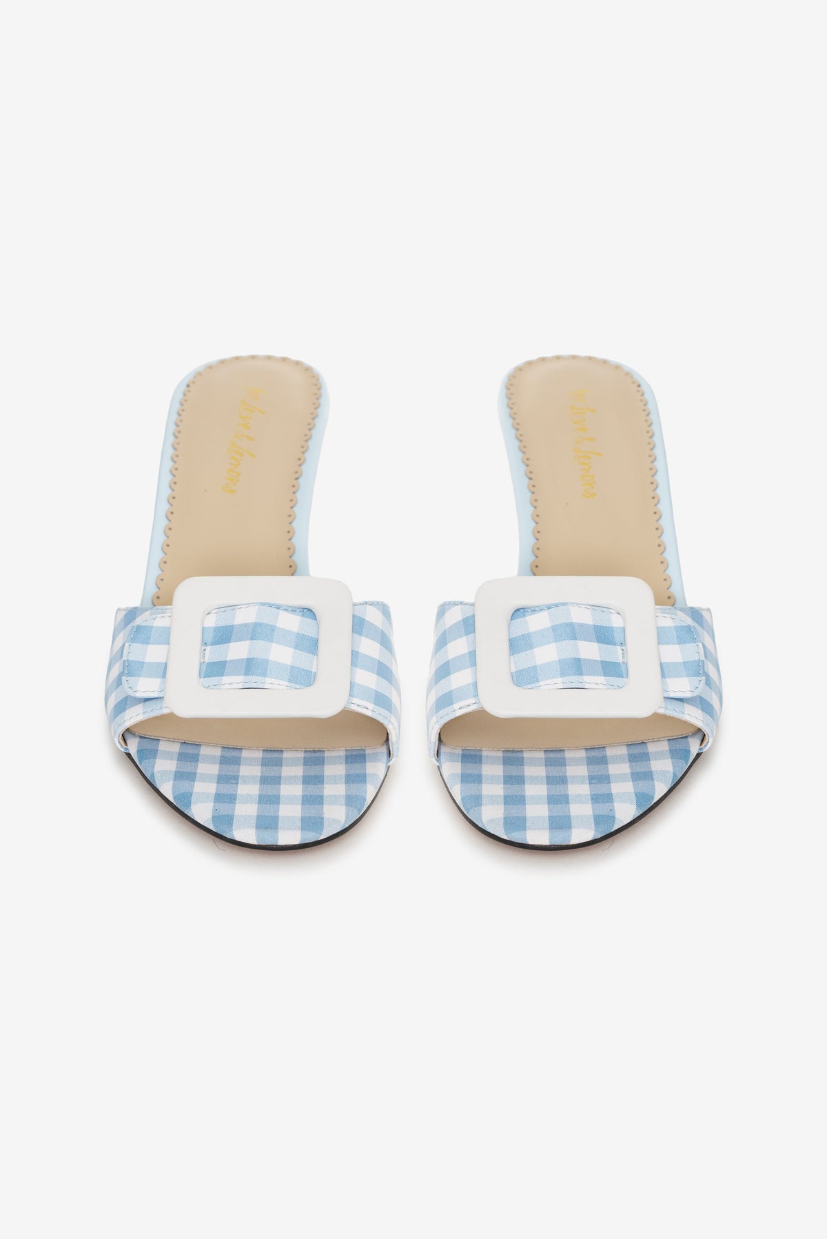 Eloise Gingham Buckle Mule Blue - For Love & Lemons