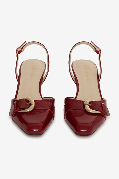 Marion Buckle Heel Oxblood - For Love & Lemons
