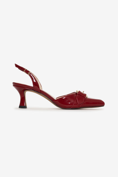Marion Buckle Heel Oxblood - For Love & Lemons