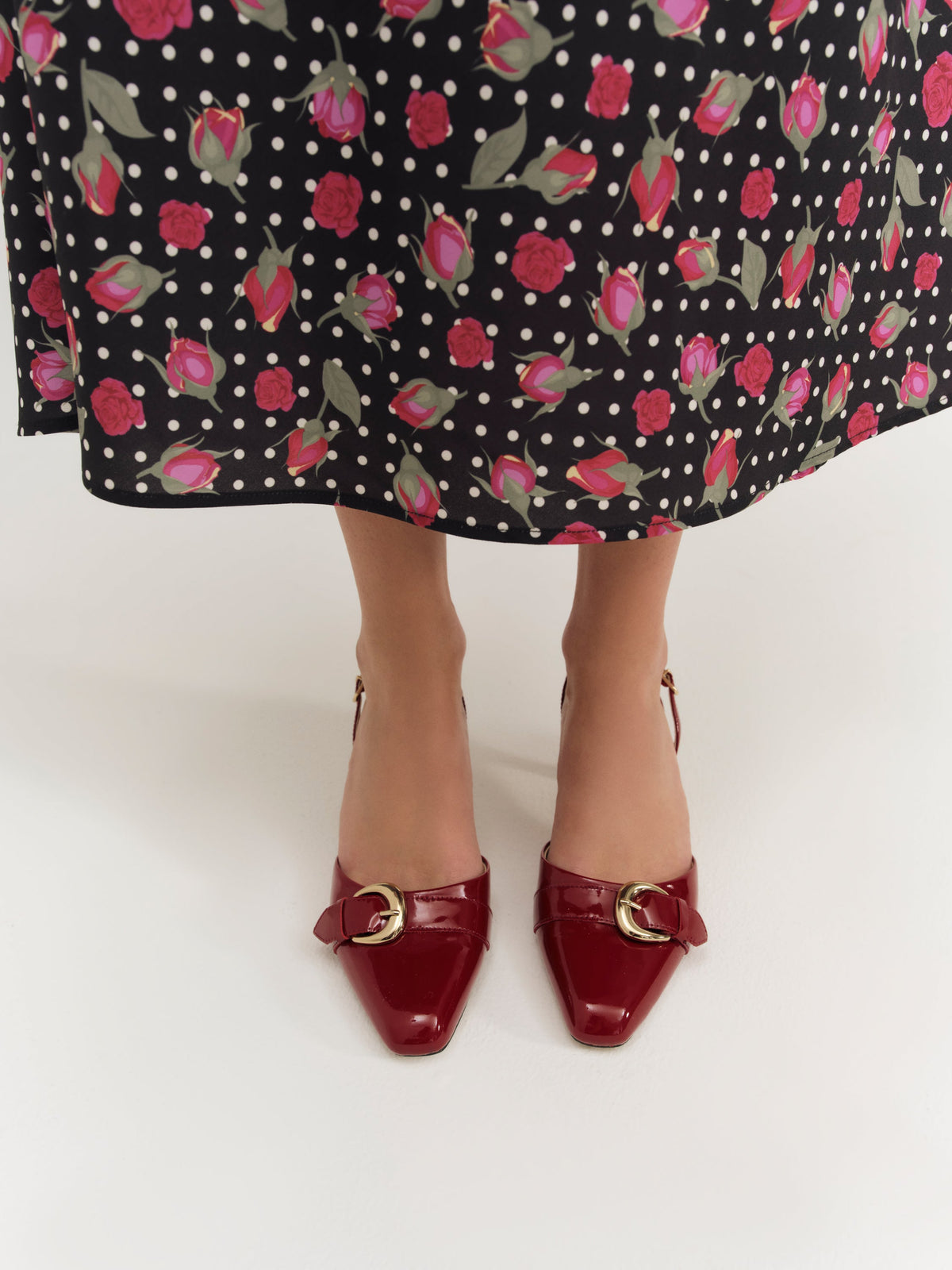 Marion Buckle Heel Oxblood - For Love & Lemons