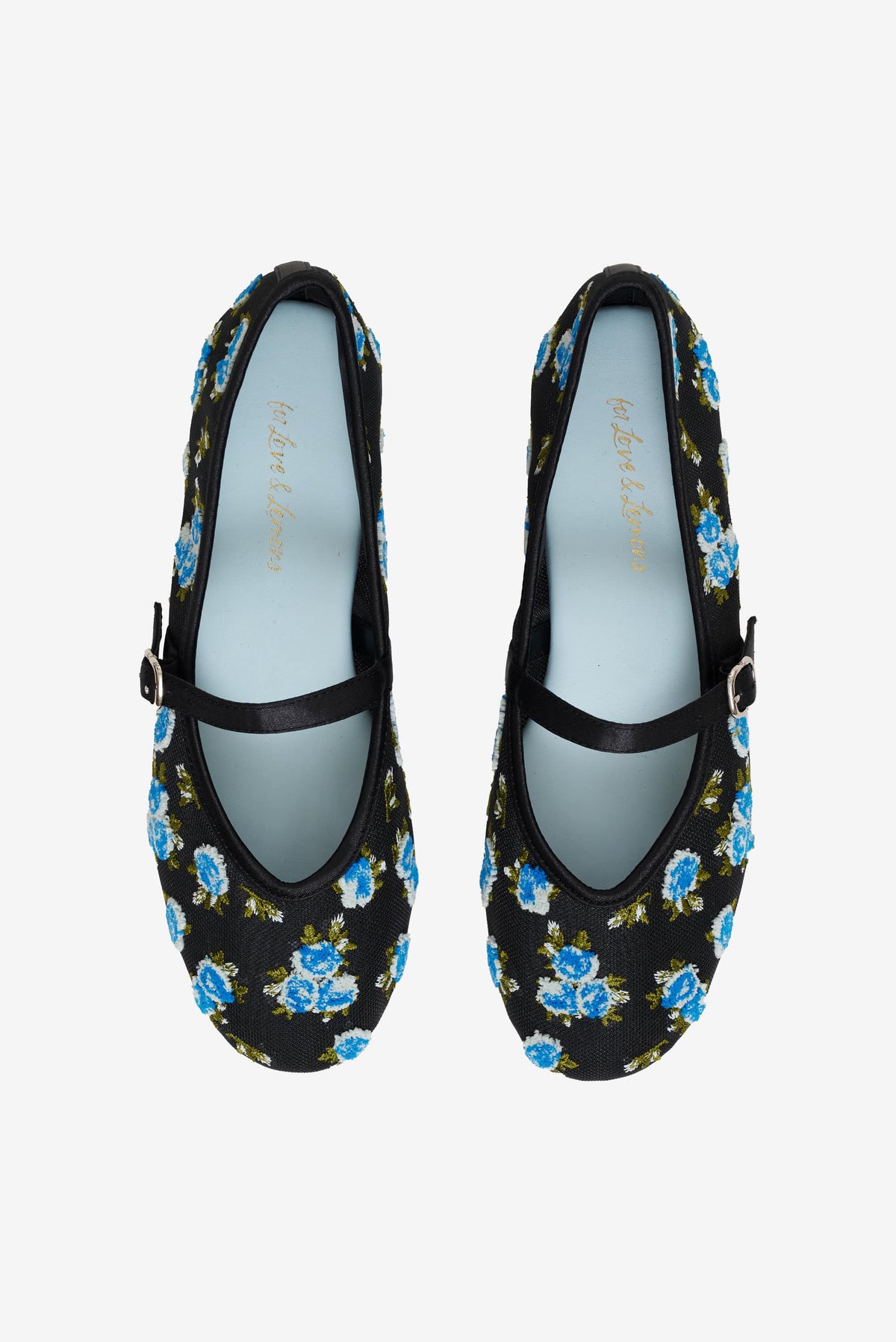 Evelyne Embroidered Ballet Flat Black - For Love & Lemons
